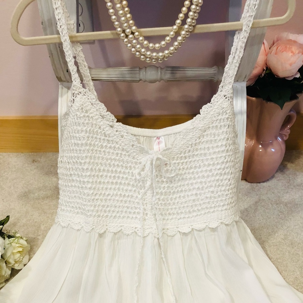 NWT White Romantic Etherial Babydoll Boho Top